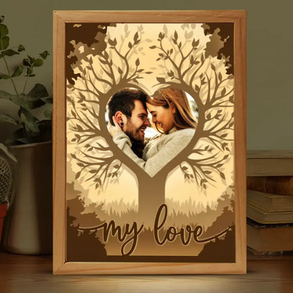 Couple Personalized Custom Frame Light Box - Custom Photo My Love