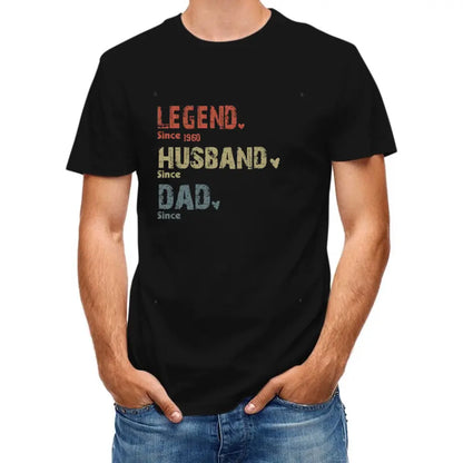 Family Personalized Custom Unisex T-shirt Hoodie - Legend, Husband, Dad And Papa Since