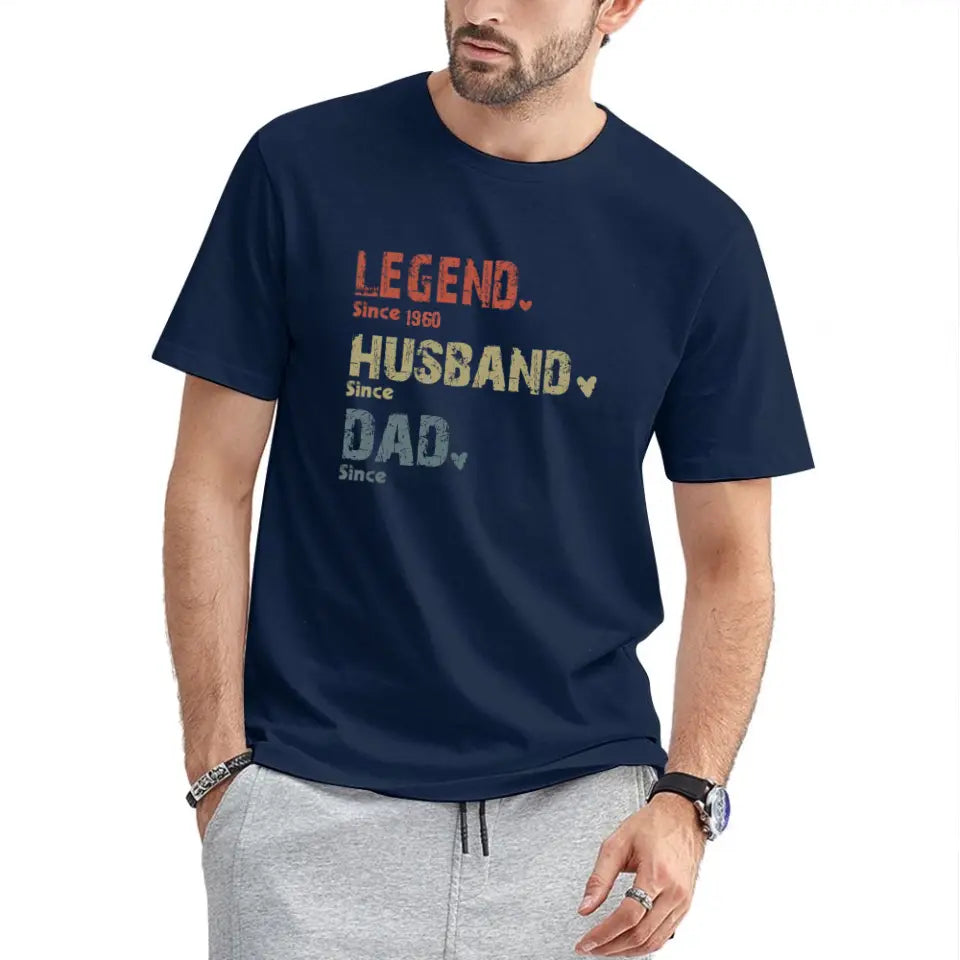 Family Personalized Custom Unisex T-shirt Hoodie - Legend, Husband, Dad And Papa Since