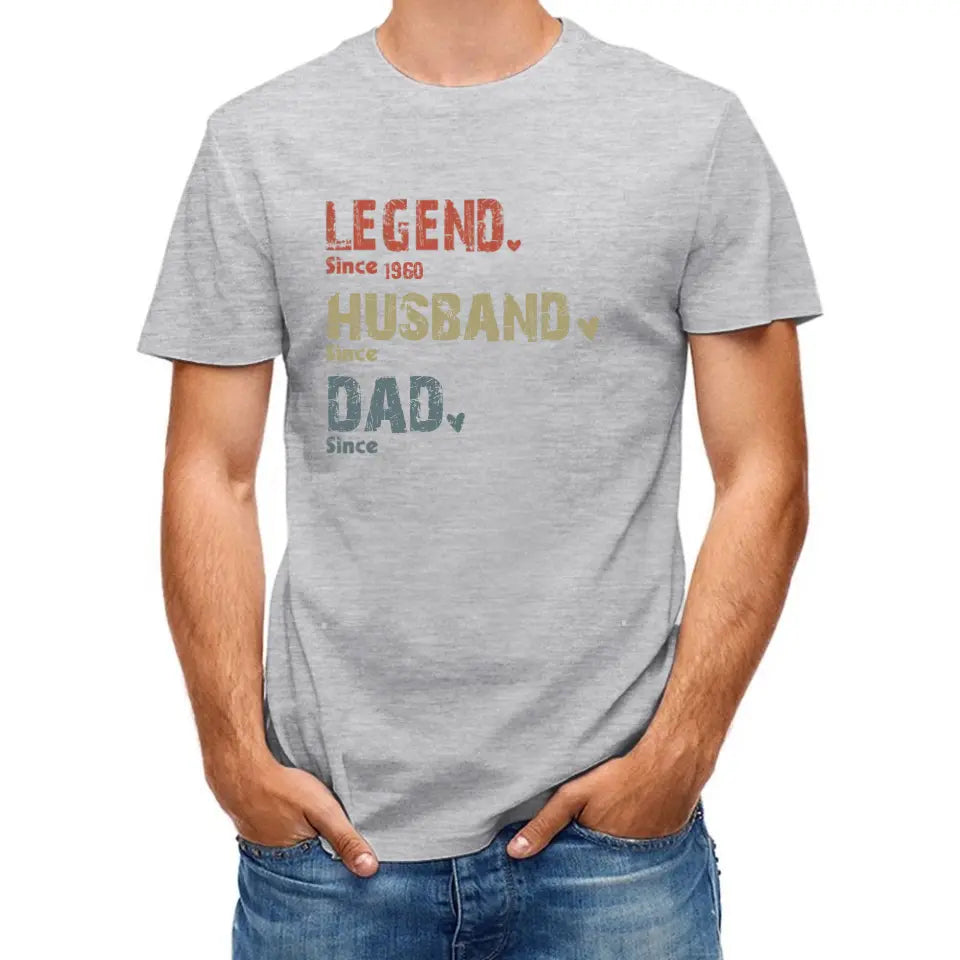 Family Personalized Custom Unisex T-shirt Hoodie - Legend, Husband, Dad And Papa Since