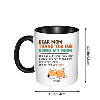 Bite On Butt, Personalized Custom Photo Ceramic Mug- Gift For Dog Lovers