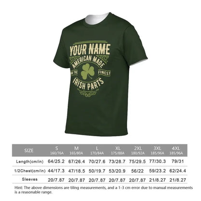 Personalized Name St. Patrick Irish Parts T Shirt