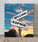 Personalized Custom Name Street Sign Canvas Wall Art, Anniversary Gift