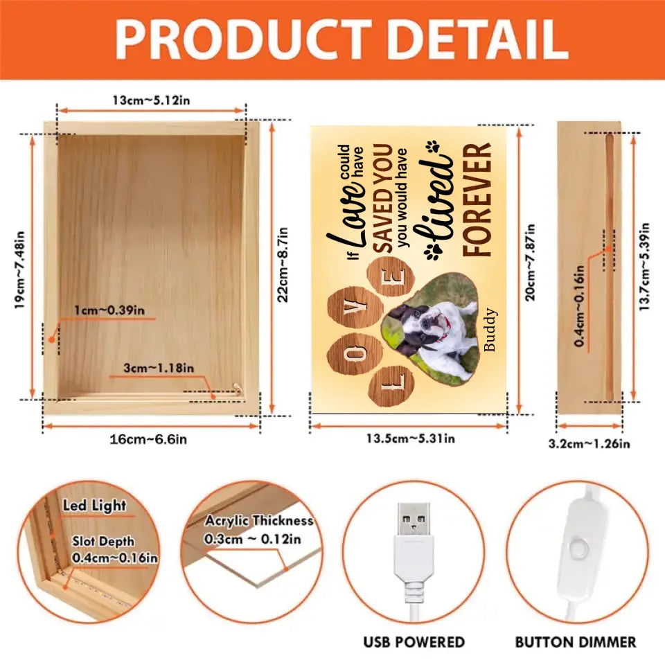 Personalized Custom Picture Frame Box - Dog Memorial, You Would Have Lived Forever