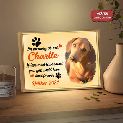 Personaliced Custom Photo Frame Light Box - In Memory of Our Dog Picture