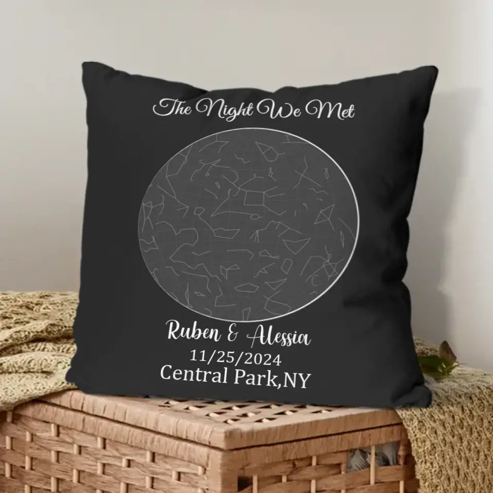 Under This Sky It All Began - Personalized Photo Upload Custom Sky Star Map Pillow