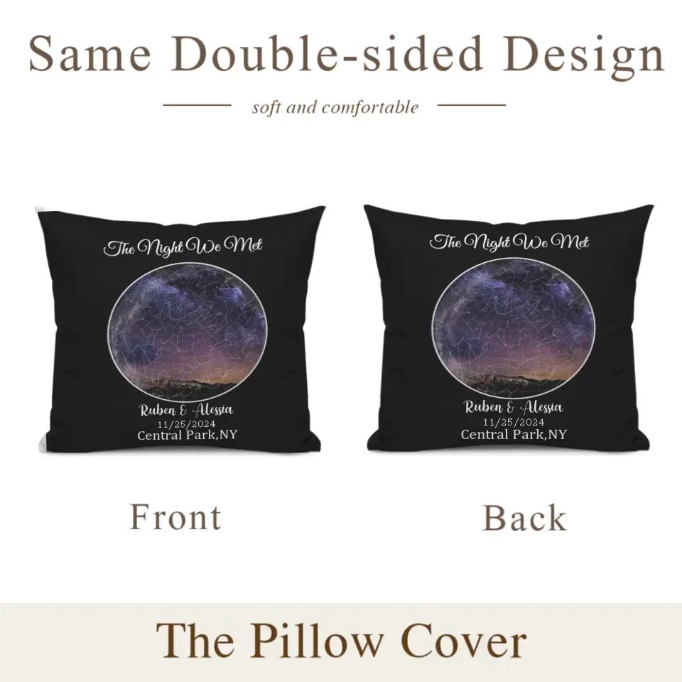 Under This Sky It All Began - Personalized Photo Upload Custom Sky Star Map Pillow