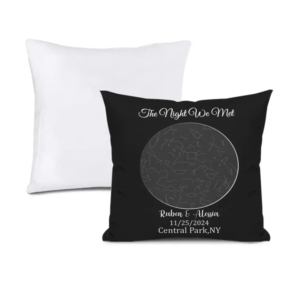 Under This Sky It All Began - Personalized Photo Upload Custom Sky Star Map Pillow