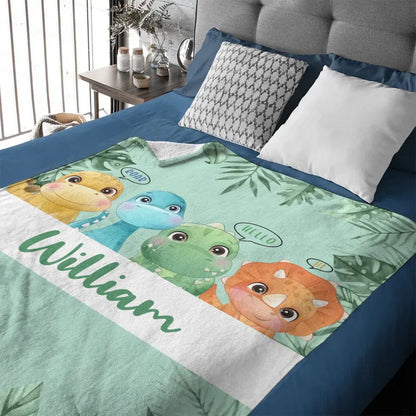 Couverture personnalisée avec nom personnalisé, couverture pour bébé dinosaure pour enfants