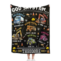Couverture de nom personnalisée pour camion, cadeaux de texte personnalisés, Dieu dit que je suis un verset biblique de construction