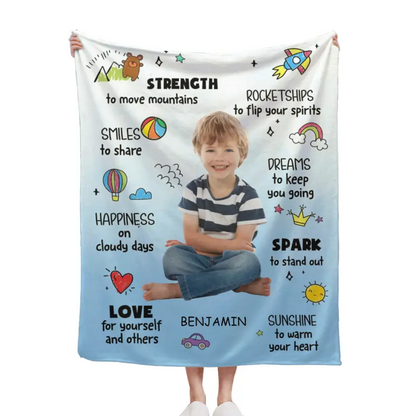 Personalized Custom Upload Photo Blanket, Inspiring Gift For Grandson