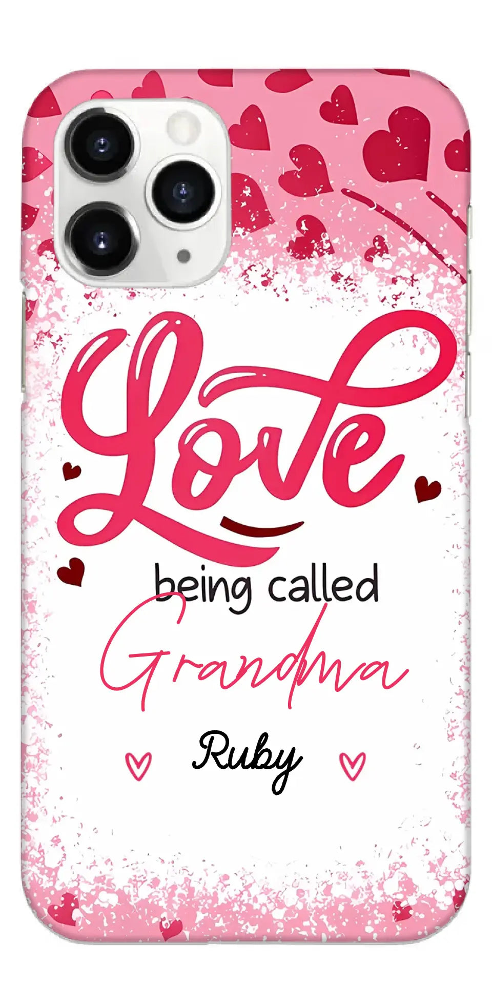 Love Is Being Called Grandma Pink Heart Grandma Nana With Kids Personalized Phone Case