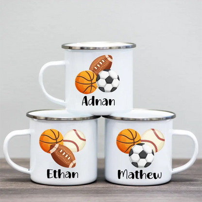 Personalized Sport Mug Kids Mug - Soccer Baseball Basketball