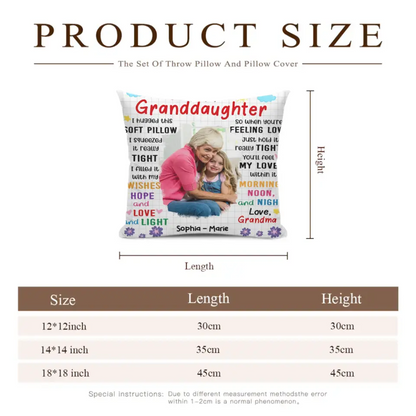 Personalized Custom Photo Pillow Gift For Granddaughter