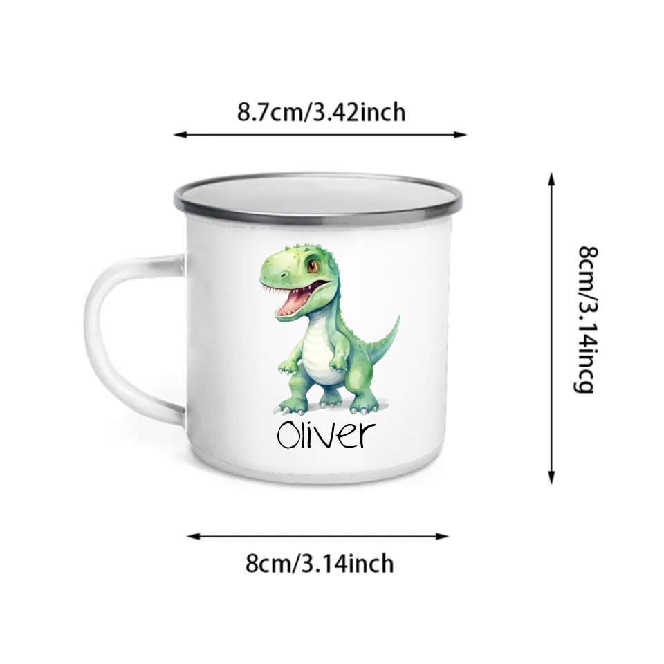 Personalized Truck Train Airplane Vehicles / Dinosaur Mug for Kids - Hot Chocolate / Milk Mug