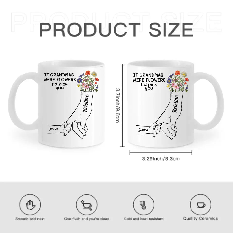 If Grandmas Were Flowers - Gift For Grandma - Personalized Mug