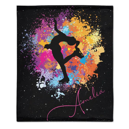 Sports Girl Personalized Blanket - Ice Skating Skiing Horseback Riding Rock Climbing - Gifts for Girls