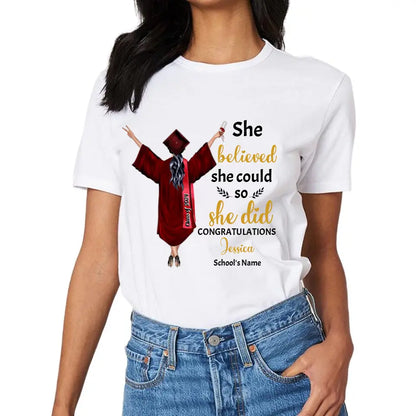 T-shirt personnalisé Graduation Girl - Elle l'a fait