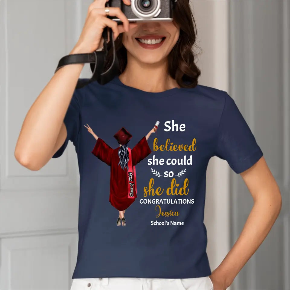 T-shirt personnalisé Graduation Girl - Elle l'a fait