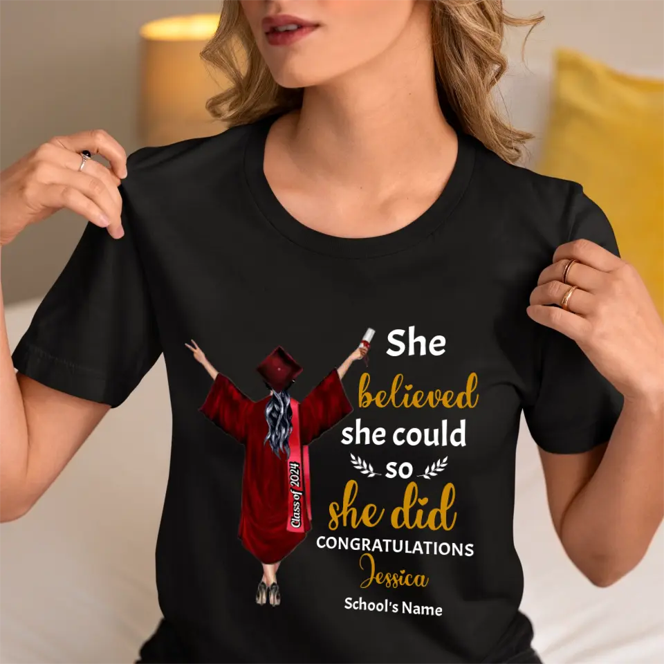 T-shirt personnalisé Graduation Girl - Elle l'a fait