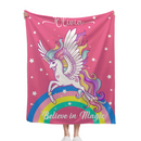 Unicorn Gifts Blanket -  Personalized Rainbow Stars Name Blanket
