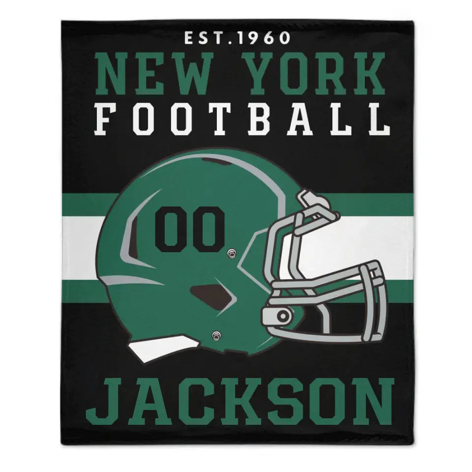 Personalized Blanket for Football Fans - Custom Name Blanket - Ideal for Youth Football Players And Adults