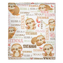 Personalized Baby Blanket for Boys Girls ,Custom Name Blanket with Sloth