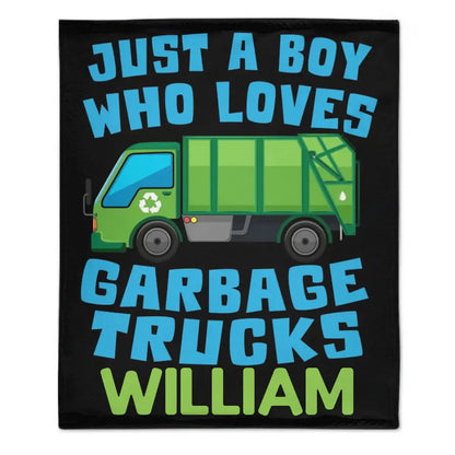 Couverture personnalisée Just A Boy Who Loves Garbage Truck avec nom, meilleurs cadeaux pour la famille et les amis