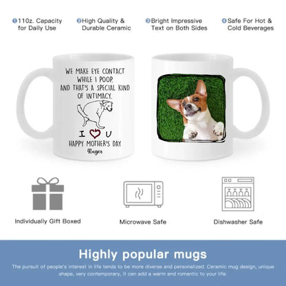 Personalized Mug For Dog Mom - We Make Eye Contact While I Poop -Gifts For Dog Lovers, Mothers Day