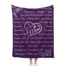 Personalized Rose Flower Heart Blanket - I Love Mum