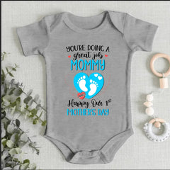 You're Doing Great Job Mommy - Family Personalized Custom Baby Onesie - Mother's Day, Baby Shower Gift, Gift For First Mom