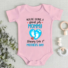 You're Doing Great Job Mommy - Family Personalized Custom Baby Onesie - Mother's Day, Baby Shower Gift, Gift For First Mom