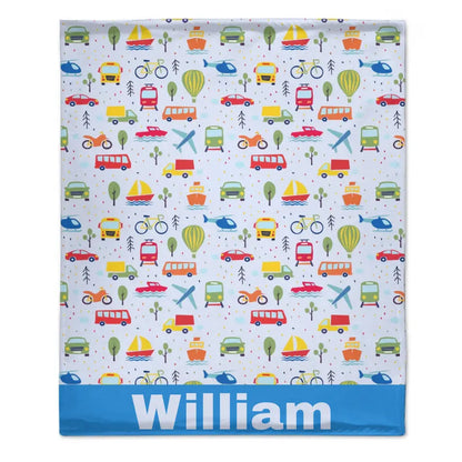 Couverture personnalisée pour bébé avec nom pour garçons, petite couverture photo pour voiture, camion, avion, pour les tout-petits