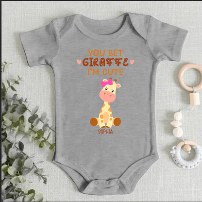 You Bet Giraffe - Family Personalized Custom Baby Onesie - Mother's Day, Baby Shower Gift, Gift For First Mom