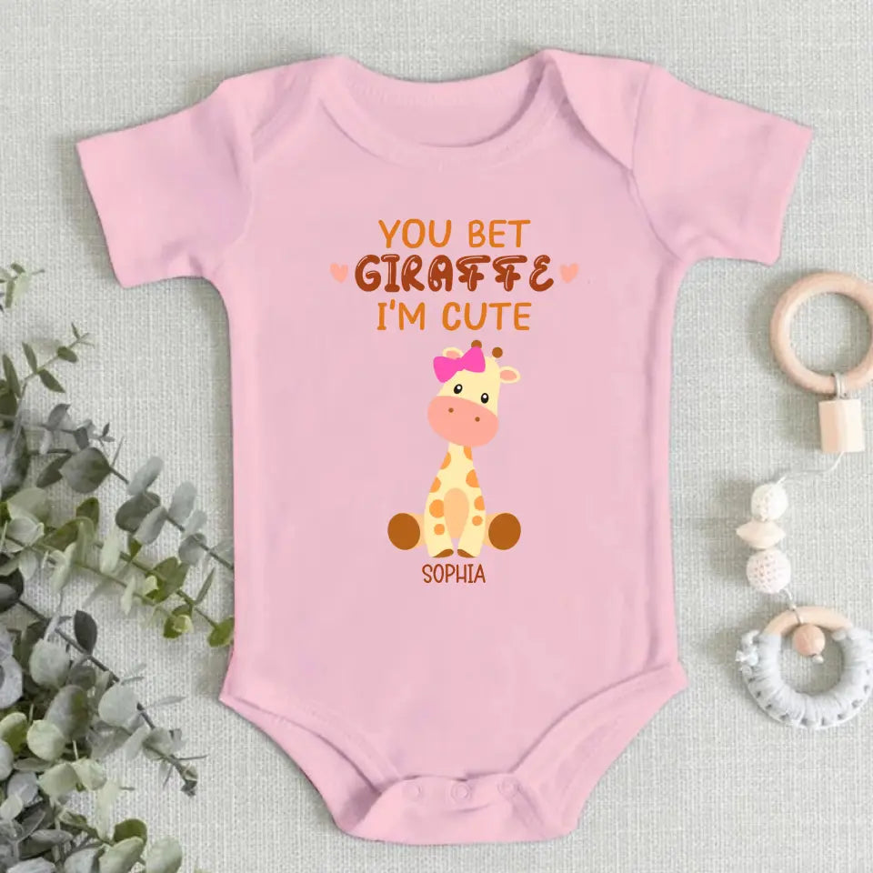 You Bet Giraffe - Family Personalized Custom Baby Onesie - Mother's Day, Baby Shower Gift, Gift For First Mom