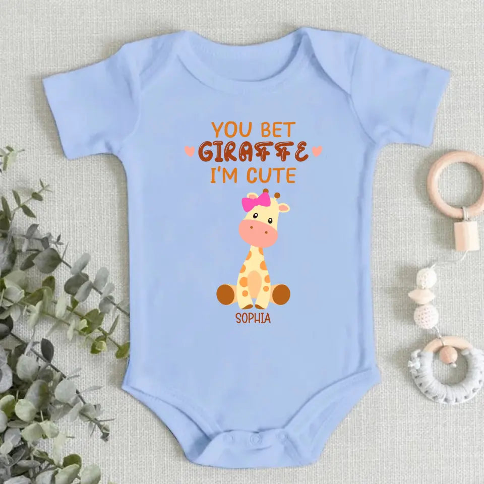 You Bet Giraffe - Family Personalized Custom Baby Onesie - Mother's Day, Baby Shower Gift, Gift For First Mom