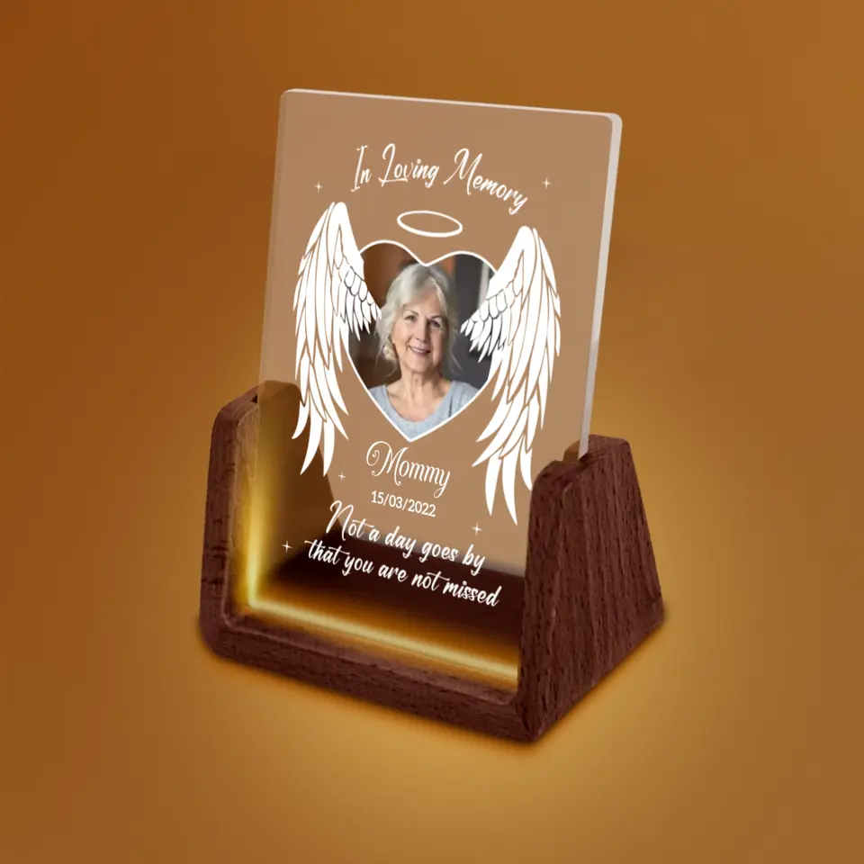 Sympathy Gift - Custom Photo Your Light Will Always Shine In My Heart - Memorial Personalized Custom Shaped LED Night Light