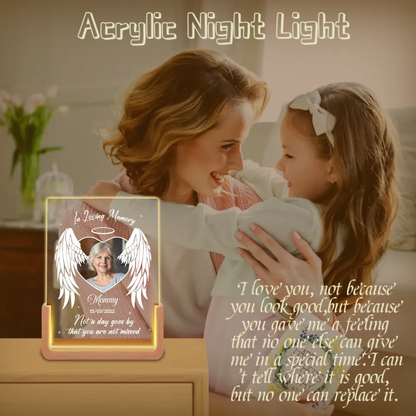 Sympathy Gift - Custom Photo Your Light Will Always Shine In My Heart - Memorial Personalized Custom Shaped LED Night Light