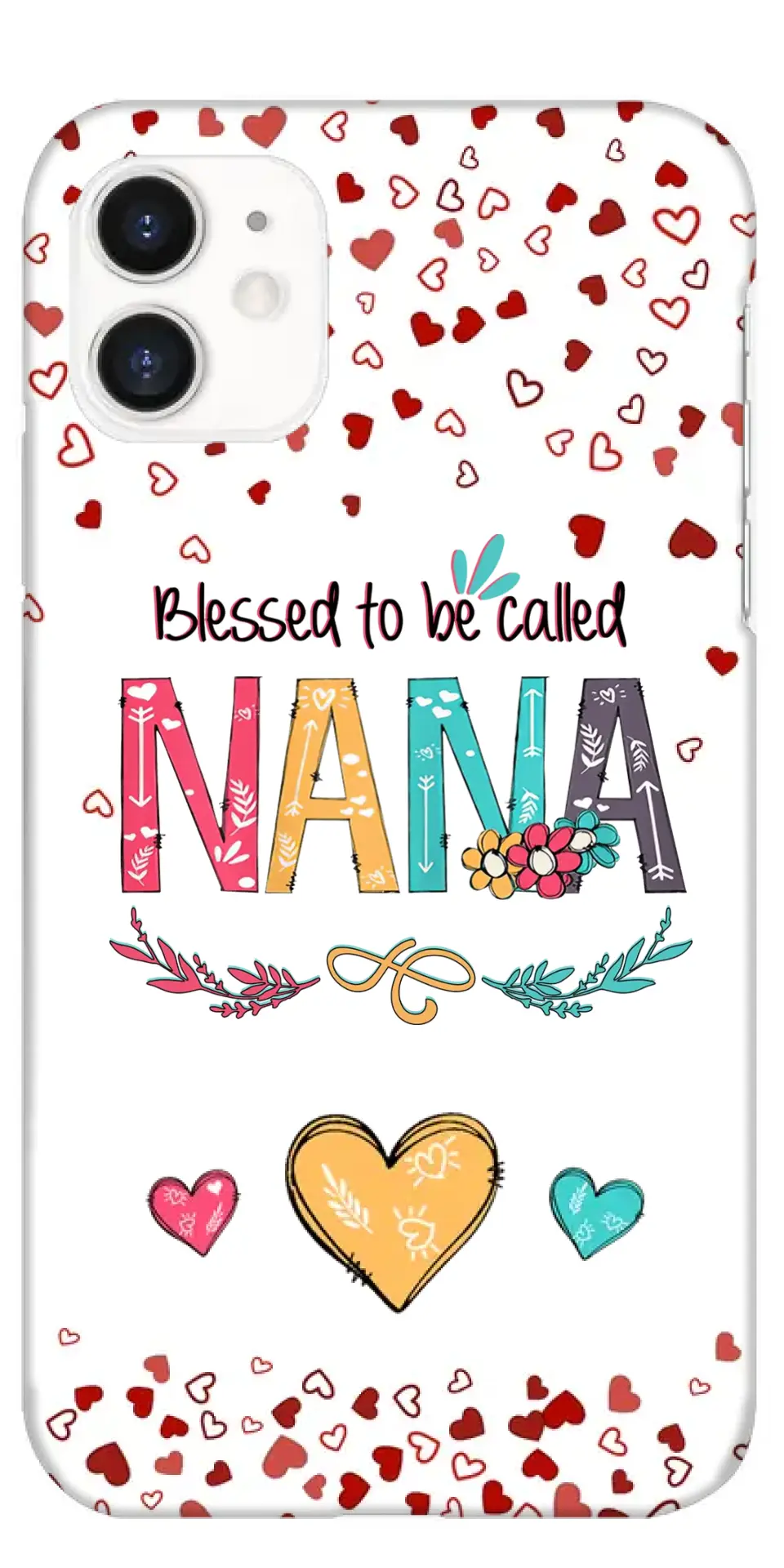 Béni d’être appelé Nana, Maman, Auntie Heart Kids Coque De Téléphone Personnalisée