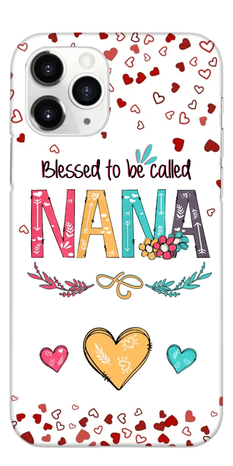 Béni d’être appelé Nana, Maman, Auntie Heart Kids Coque De Téléphone Personnalisée