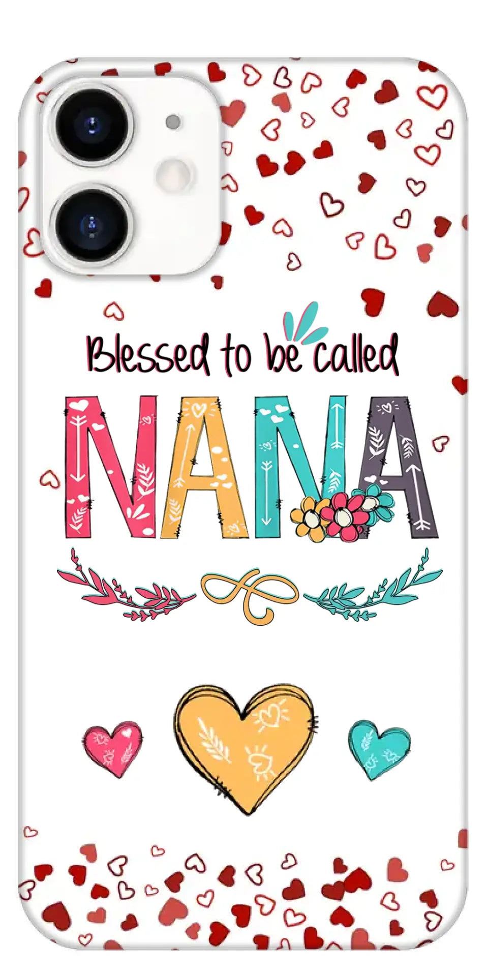 Béni d’être appelé Nana, Maman, Auntie Heart Kids Coque De Téléphone Personnalisée