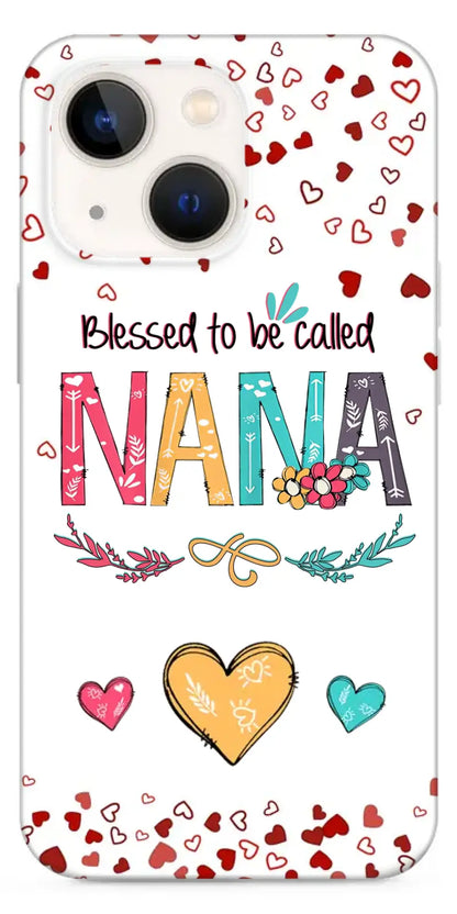 Béni d’être appelé Nana, Maman, Auntie Heart Kids Coque De Téléphone Personnalisée