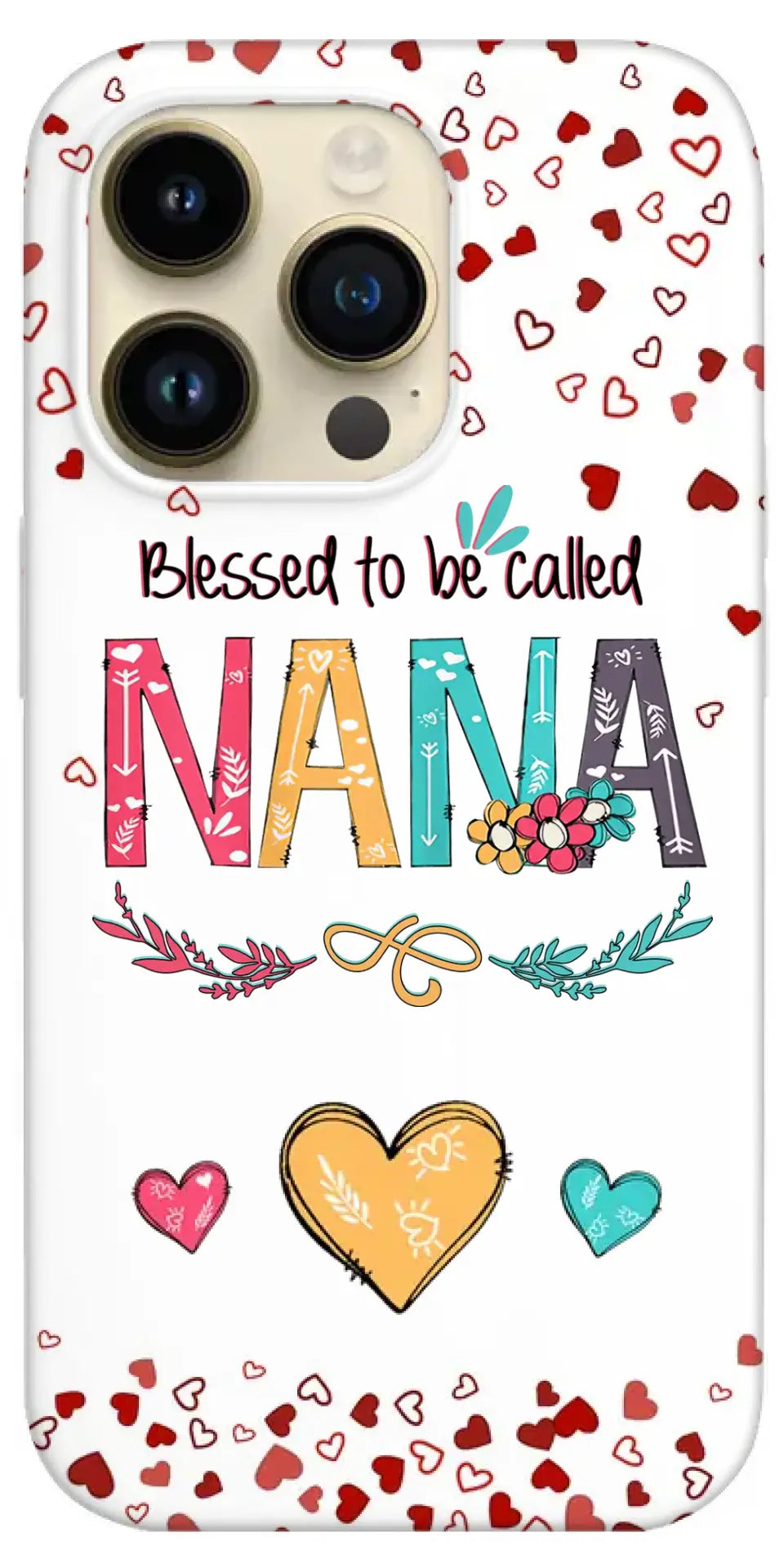 Béni d’être appelé Nana, Maman, Auntie Heart Kids Coque De Téléphone Personnalisée