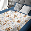 Personalized Watercolor Teddy Bear Swaddle Blanket