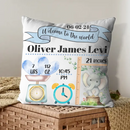 Baby Birth Information Statistics Pillow - Welcome To The World