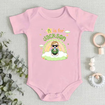 Baby Alphabet - Gift For Children, Grandkids - Personalized Baby Onesie