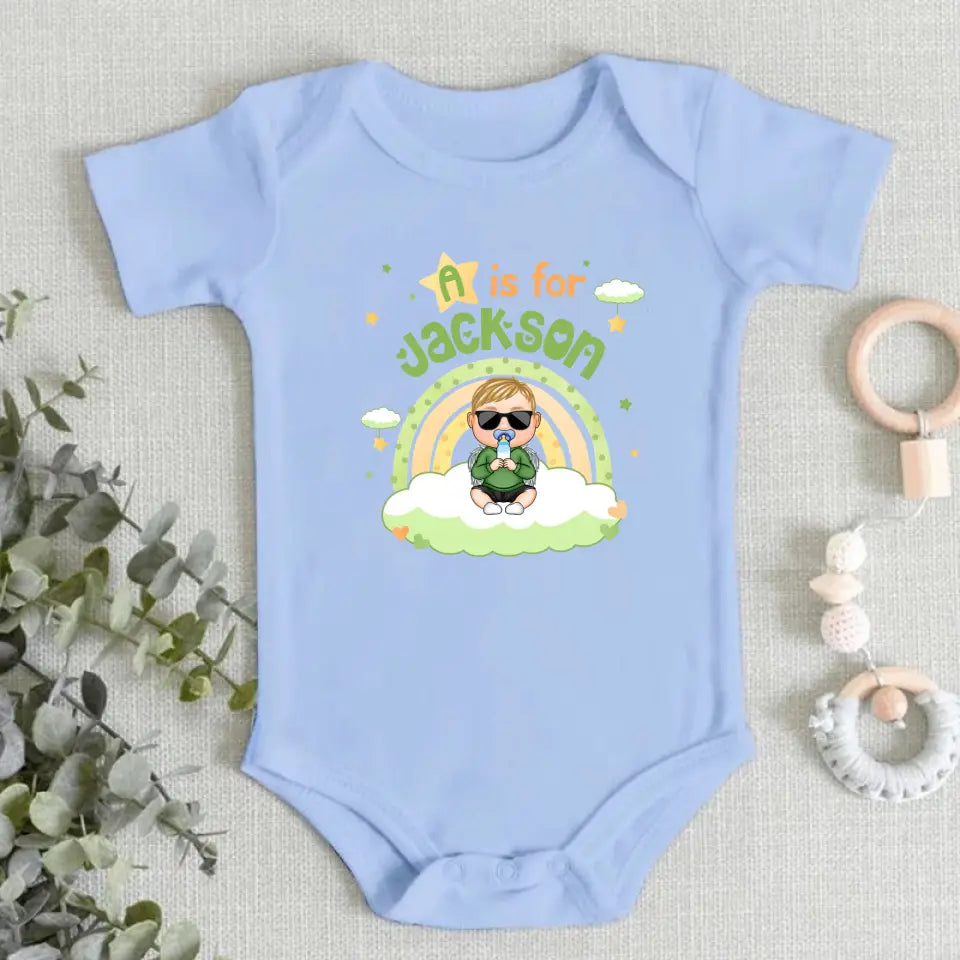 Baby Alphabet - Gift For Children, Grandkids - Personalized Baby Onesie