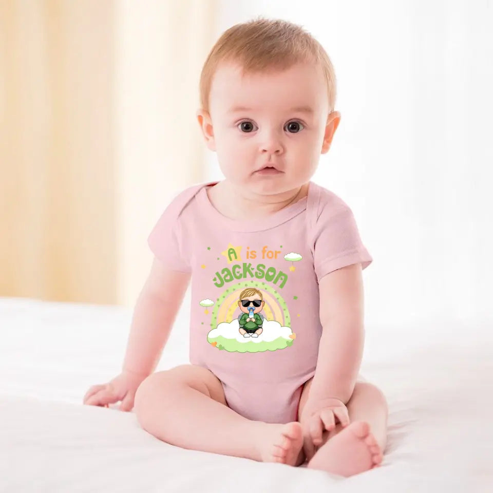 Baby Alphabet - Gift For Children, Grandkids - Personalized Baby Onesie