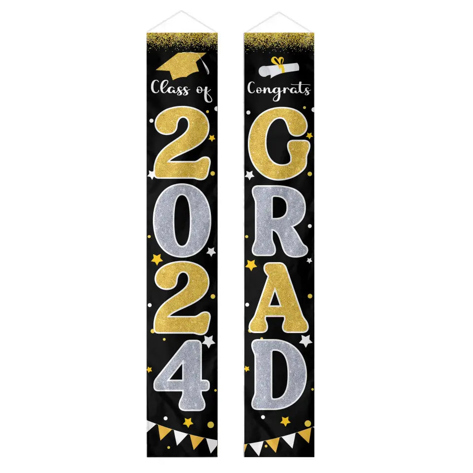 Graduation Decorations 2024 GRAD Flash Banner Porch Door Sign – lovscape