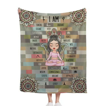 I Am Fearless - Couverture personnalisée personnalisée - Cadeau pour les amateurs de yoga